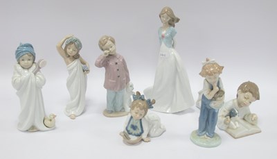 Lot 1185 - A Group of Seven Spanish Lladro Porcelain...