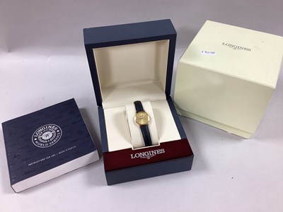 Lot 292 - Longines Présence; An 18ct Gold Cased Ladies...