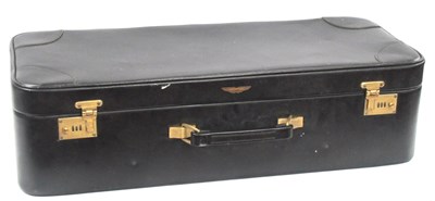 Lot 1416 - A Vintage Aston Martin Black Leather Suitcase,...