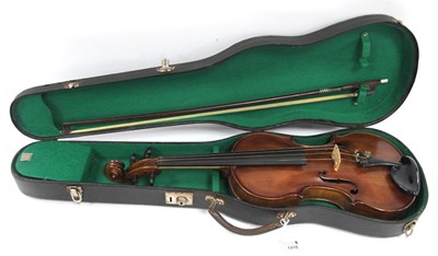 Lot 1410 - A Violin, with two-piece back, bearing label...