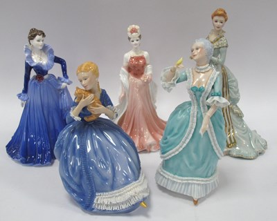 Lot 1269 - A Collection of Five Porcelain Lady Figurines,...