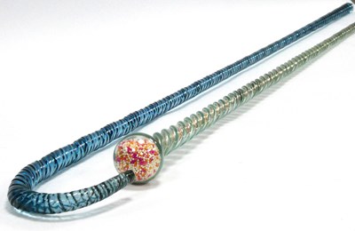 Lot 1020 - A Victorian Twisted Clear Glass Walking Cane,...