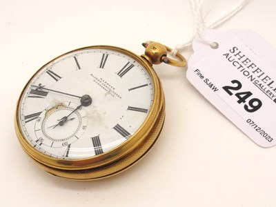 Lot 249 - Hansons Patent Chronometer Huddersfield; A...