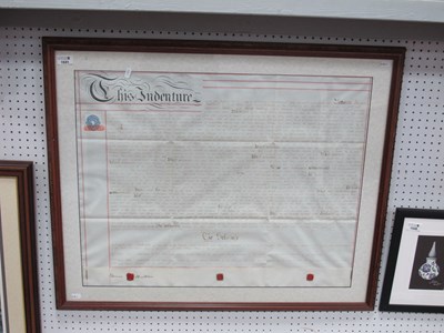 Lot 1531 - A Framed 1890 Property Indenture, with three...