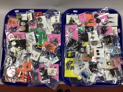 Lot 213 - A Collection of Modern Costume Earrings :- Two...