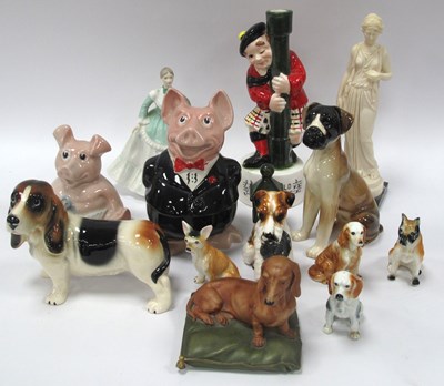 Lot 1248 - Wade Nat West Pigs (x 2) and Coalport...