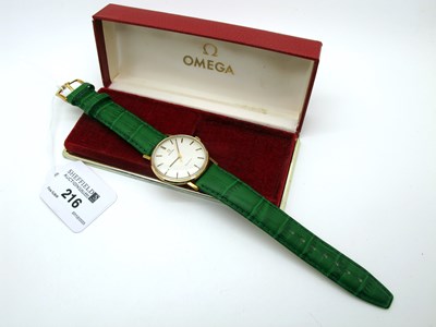 Lot 216 - Omega; A Vintage Gent's Wristwatch, the signed...