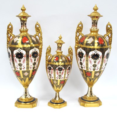 Lot 1119 - A Pair of Royal Crown Derby Porcelain Vases...