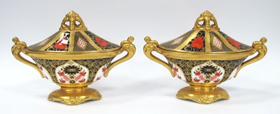 Lot 1111 - A Pair of Royal Crown Derby Porcelain...