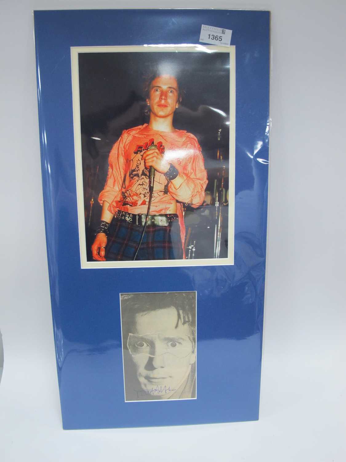 Lot 1365 - Sex Pistols, Johnny Rotten Autograph, blue