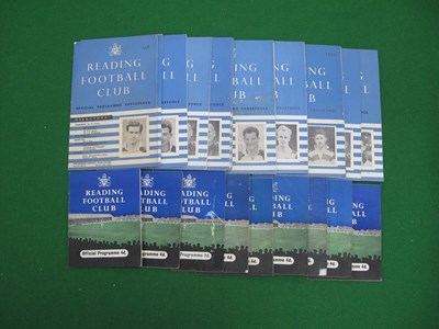 Lot 699 - Reading Home Programmes 1955 - 58, including v....