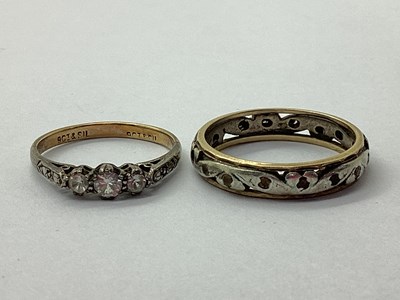 Lot 57 - A Dainty Three Stone Ring, claw set throughout,...