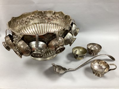 Lot 281 - A Plated on Copper Pedestal Punch Bowl, with...