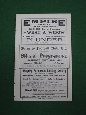 Lot 740 - 1931-2 Barnsley v. Swansea Town Programme,...