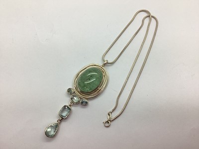 Lot 130 - A Modern Collet Set Drop Pendant, with...