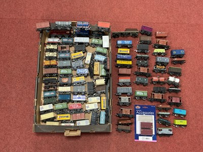 Lot 390 - Approximately ninety 00 gauge wagons and brake...