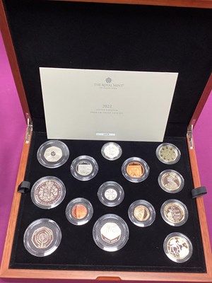 Lot 106 - 2021 Royal Mint UK Premium Proof Coin Set,...