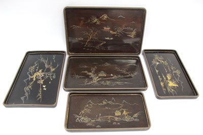 Lot 1188 - Oriental: A Set of Five Graduated Lacquered...