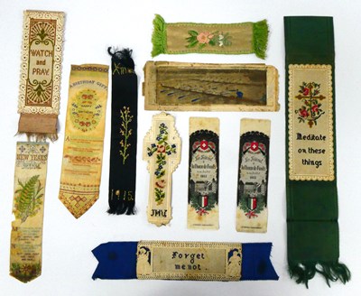 Lot 1319 - Embroidered Bookmarks, including Rowing Race,...