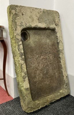 Lot 1564 - A XIX Century Shallow Stone Sink Trough, 57 x...