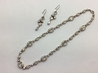 Lot 145 - An Oval and Marquise Stone Set Necklace, with...