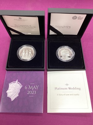 Lot 142 - Two Royal Mint UK Silver Proof £5 Coins,...