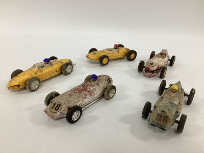Lot 846 - Five Early Plastic Scalextric Cars, including...
