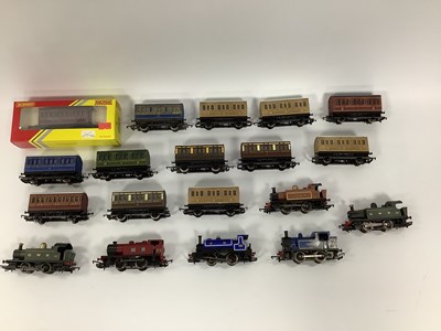 Lot 488 - Six Hornby 0-4-0 tank engines in GWR, MR, LSWR,...
