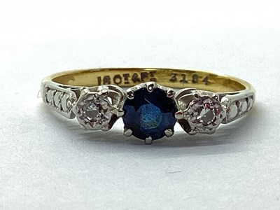 Lot 65 - A Dainty Vintage Sapphire and Diamond Three...