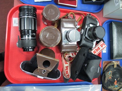 Lot 1392 - Two Asahi Pentax 35mm SLR film cameras and...