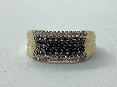 Lot 58 - A Modern 9ct Gold Diamond Set Wide Dress Ring,...