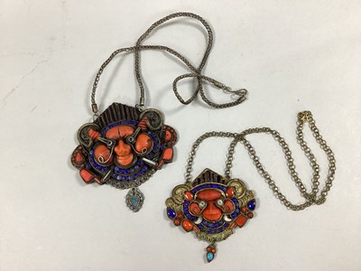 Lot 165 - A Vintage Tibetan Cheppu Necklace, 10.5cm wide,...