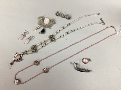 Lot 178 - A Modern Art Nouveau Style Drop Necklace,...