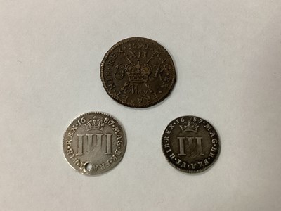 Lot 50 - Three XVII Century James II Coins, includes a...