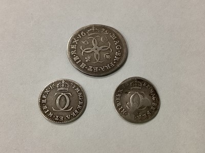 Lot 53 - Three XVII Century Charles II Silver Maundy...