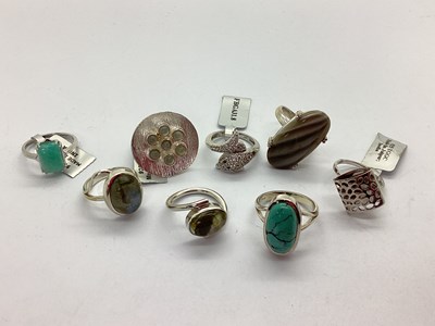 Lot 131 - A Collection of Modern "925" Dress Rings, to...