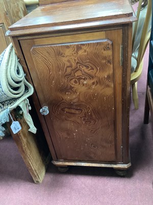Lot 1610 - XIX Century Pine Bedside Cupboard, with a low...