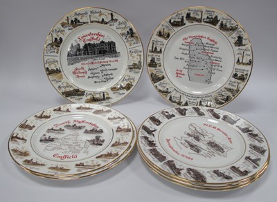 Lot 1216 - Miners Plates - Seven by Edwardian of Barnsley,...
