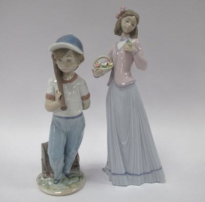 Lot 1263 - Lladro Figurines, Baseball Boy and Lady...