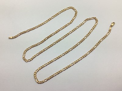 Lot 113 - A 9ct Gold Flat Figaro Link Chain,...