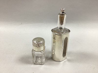 Lot 23 - A Hallmarked Silver Mounted Glass Bottle, with...