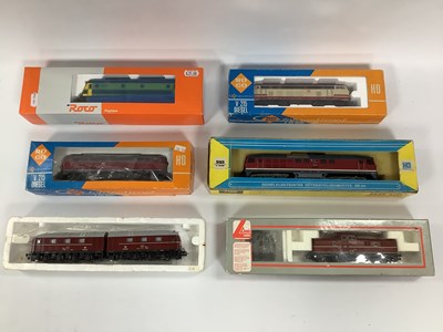 Lot 534 - Six 'HO' Gauge Continental Outline Diesel...