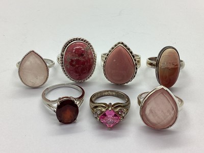 Lot 139 - TGGC 925 Modern Single Stone Dress Rings,...