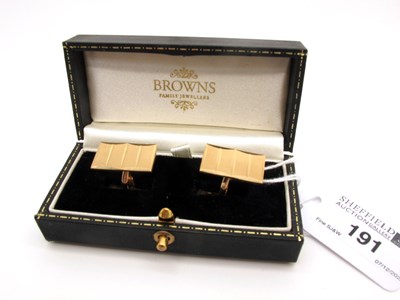 Lot 191 - A Pair of 1960's 9ct Gold Cufflinks, the...