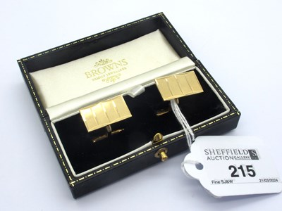 Lot 215 - A Pair of 1960's 9ct Gold Cufflinks, the...