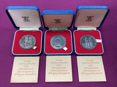 Lot 121 - Three 1978 Royal Mint Sterling Silver Medals,...
