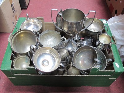 Lot 1110 - Plated twin handled trophies :- One box