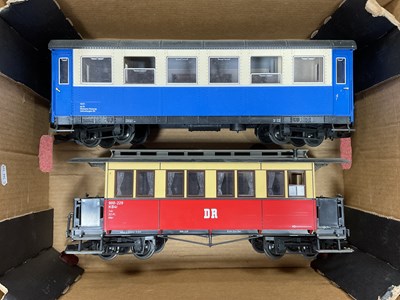Lot 362 - Two LGB G scale bogie coaches; a 1930s style...