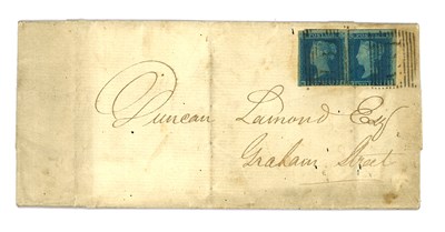 Lot 567 - Stamps; A Pair of Q.V. 2D Blue Stamps (with...
