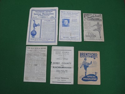 Lot 724 - 1946-7 Programmes - Aston Villa v. Chelsea,...